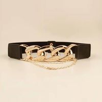 Fashion Solid Color Pu Leather Alloy Chain Belt sku image 1