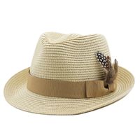 Kid's Beach Feather Sewing Crimping Straw Hat sku image 8