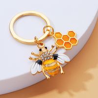 Mignon Cactus Tournesol Abeille Alliage Vernis Au Four Placage Strass Porte-clés main image 1