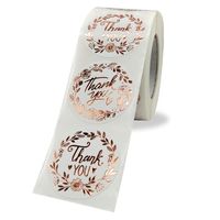 Copper Plate Sticker White Hot Rose Gold Envelope Seal Food Box Thank You Sticker main image 2