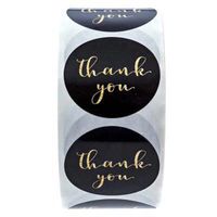 Copperplate Sticker Pack Black Foil Stamping Thank You Baking Sticker sku image 1