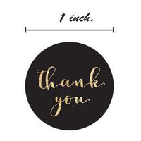 Copperplate Sticker Pack Black Foil Stamping Thank You Baking Sticker main image 5