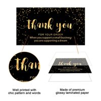Coated Paper Simple Thank You Black Bronzing Card main image 2