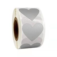 Heart Shaped Solid Color Scratch Sticker Label main image 4
