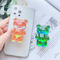 Colorful Electroplating Bear Cellphone Airbag Support Colorful Bear Desktop Air Cushion Fastened Ring Bracket Factory Bracket main image 6