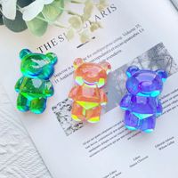 Colorful Electroplating Bear Cellphone Airbag Support Colorful Bear Desktop Air Cushion Fastened Ring Bracket Factory Bracket main image 2
