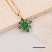 Stainless Steel 18K Gold Plated Fashion Flower Butterfly Zircon Pendant Necklace main image 9