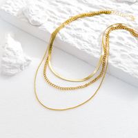 Simple Style Geometric Alloy Layered Plating Necklace main image 2