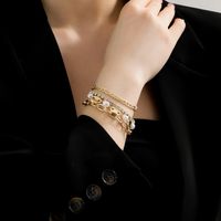 Mode Géométrique Star Forme De Cœur Alliage Placage Évider Perles Artificielles Strass Bracelets sku image 12