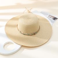 Women's Beach Shell Wide Eaves Straw Hat sku image 1