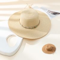 Women's Beach Shell Wide Eaves Straw Hat main image 1
