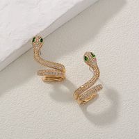 Fashion Snake Copper Ear Clips Plating Zircon Copper Earrings main image 7
