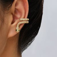 Fashion Snake Copper Ear Clips Plating Zircon Copper Earrings main image 5