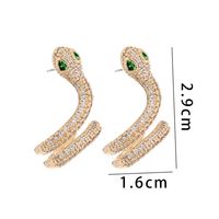 Fashion Snake Copper Ear Clips Plating Zircon Copper Earrings main image 9
