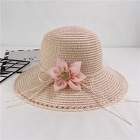 Women's Vacation Solid Color Flower Wide Eaves Sun Hat sku image 4