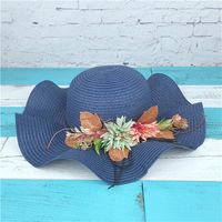 Femmes Vacances Couleur Unie Fleur Froufrous Chapeau De Paille sku image 2