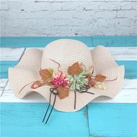 Femmes Vacances Couleur Unie Fleur Froufrous Chapeau De Paille sku image 6