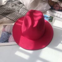 Unisex Fashion Solid Color Wide Eaves Felt Hat sku image 7