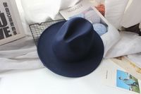 Unisex Fashion Solid Color Wide Eaves Felt Hat sku image 11