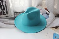 Unisex Fashion Solid Color Wide Eaves Felt Hat sku image 17