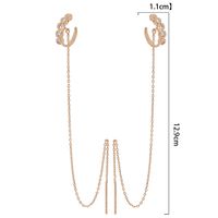 1 Pair Fashion C Shape Tassel Plating Copper Zircon Drop Earrings main image 6