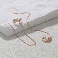 1 Pair Fashion C Shape Tassel Plating Copper Zircon Drop Earrings main image 3