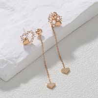 Fashion Heart Shape Copper Earrings Plating Zircon Copper Earrings 1 Pair main image 5