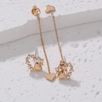 Fashion Heart Shape Copper Earrings Plating Zircon Copper Earrings 1 Pair main image 3