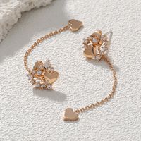 Fashion Heart Shape Copper Earrings Plating Zircon Copper Earrings 1 Pair main image 4