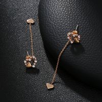 Fashion Heart Shape Copper Earrings Plating Zircon Copper Earrings 1 Pair main image 6
