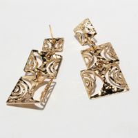 Fashion Square Alloy Plating Hollow Out Alloy Drop Earrings main image 4
