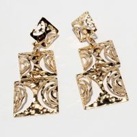 Fashion Square Alloy Plating Hollow Out Alloy Drop Earrings main image 3