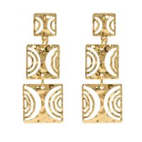 Fashion Square Alloy Plating Hollow Out Alloy Drop Earrings main image 2