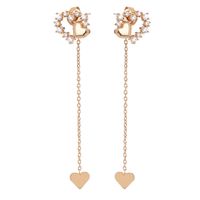 Fashion Heart Shape Copper Earrings Plating Zircon Copper Earrings 1 Pair sku image 1