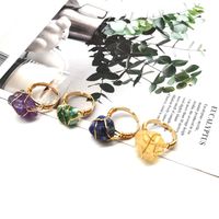 Ethnic Style Geometric Metal Plating Natural Stone Open Ring main image 1