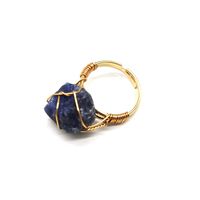 Ethnic Style Geometric Metal Plating Natural Stone Open Ring main image 5
