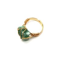 Ethnic Style Geometric Metal Plating Natural Stone Open Ring main image 3
