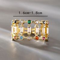 Fashion Geometric Copper Open Ring Plating Hollow Out Zircon Copper Rings main image 4