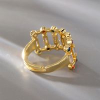 Fashion Geometric Copper Open Ring Plating Hollow Out Zircon Copper Rings main image 2