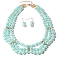 Elegant Geometrisch Imitationsperle Perlen Geschichtet Perle Halskette sku image 1