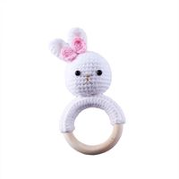 Baby Knitted Rattle Bell Wooden Ring Sounding Rattle Toy Rattle Toy Baby Soothing Doll Hand Crocheted Weaving sku image 11