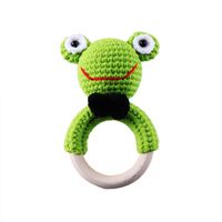 Baby Knitted Rattle Bell Wooden Ring Sounding Rattle Toy Rattle Toy Baby Soothing Doll Hand Crocheted Weaving sku image 10