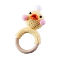 Baby Knitted Rattle Bell Wooden Ring Sounding Rattle Toy Rattle Toy Baby Soothing Doll Hand Crocheted Weaving sku image 3