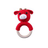 Baby Knitted Rattle Bell Wooden Ring Sounding Rattle Toy Rattle Toy Baby Soothing Doll Hand Crocheted Weaving sku image 14