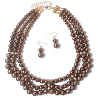Elegant Geometrisch Imitationsperle Perlen Geschichtet Perle Halskette sku image 2