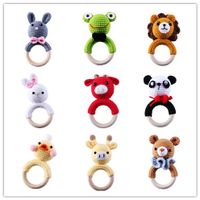 Baby Knitted Rattle Bell Wooden Ring Sounding Rattle Toy Rattle Toy Baby Soothing Doll Hand Crocheted Weaving main image 1