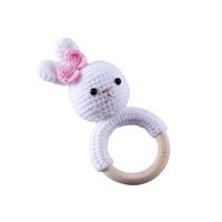 Baby Knitted Rattle Bell Wooden Ring Sounding Rattle Toy Rattle Toy Baby Soothing Doll Hand Crocheted Weaving main image 2