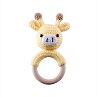 Baby Knitted Rattle Bell Wooden Ring Sounding Rattle Toy Rattle Toy Baby Soothing Doll Hand Crocheted Weaving sku image 29