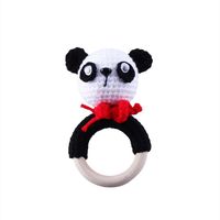 Baby Knitted Rattle Bell Wooden Ring Sounding Rattle Toy Rattle Toy Baby Soothing Doll Hand Crocheted Weaving sku image 17