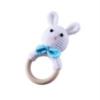 Baby Knitted Rattle Bell Wooden Ring Sounding Rattle Toy Rattle Toy Baby Soothing Doll Hand Crocheted Weaving sku image 12